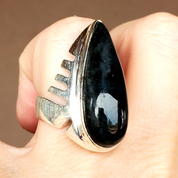 Handmade Other - New Men's Iolite Sunstone Silver Statement Ring.